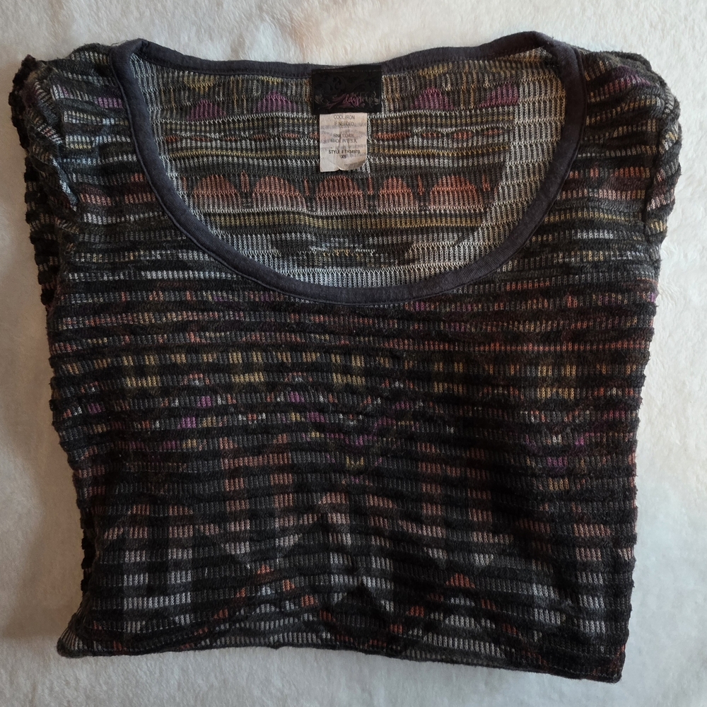 Altar’d State Women’s XS Sheer Knit Boho Sweater Top Made in USA.